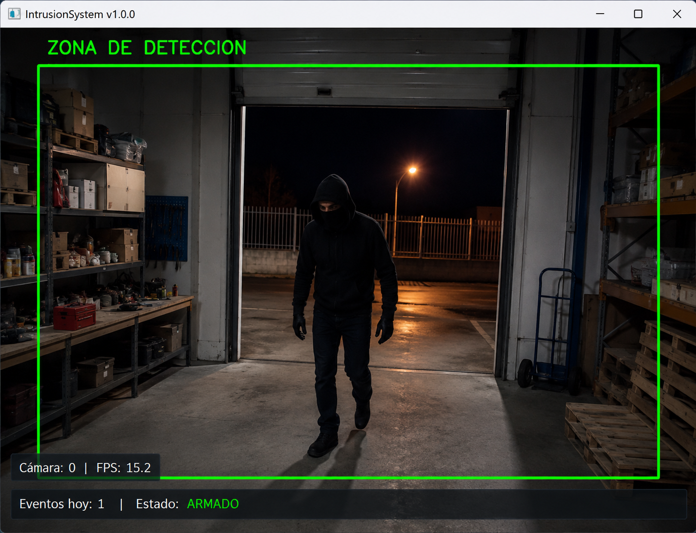 Ventana de detección de IntrusionSystem IA